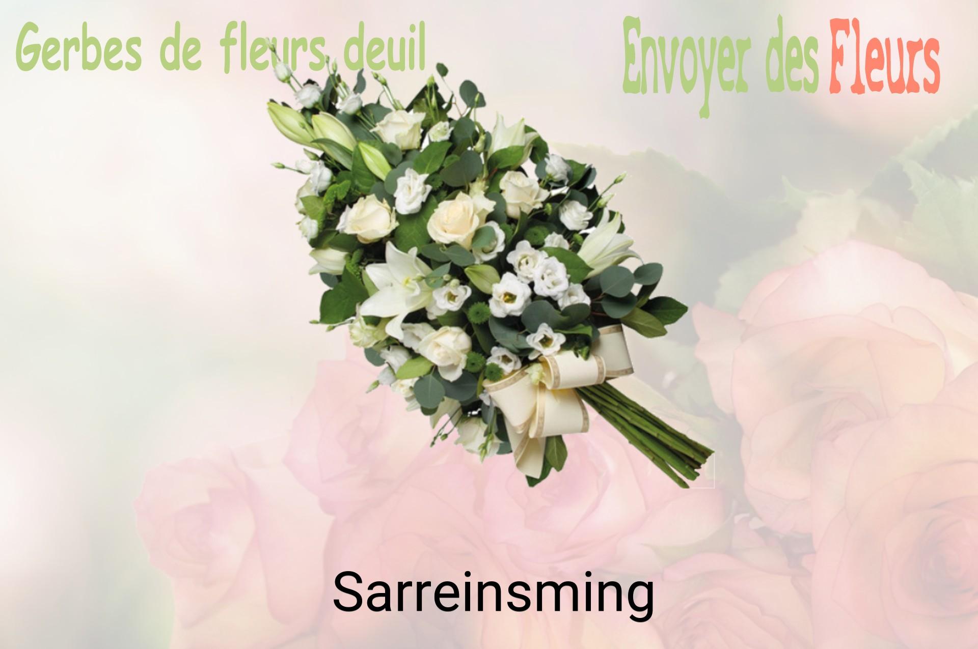 Gerbe de fleurs de deuil livrée à Sarreinsming